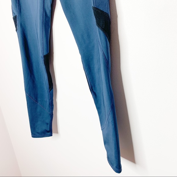 IVYPARK Navy Blue / dark Teal Cropped Logo a leggings with Red Trim Size Medium - Picture 6 of 12